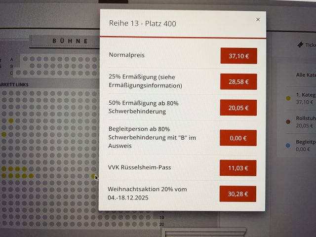 Es fehlt die Ermässigung für siamesische Zwillinge mit Doppelnamen und laktoseintoleranz
